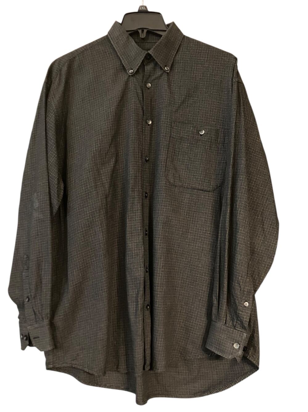 Windsor Lake Men's Cotton Woven Plaid Button-Up Long Sleeve Casual Shirt SZ L - Picture 1 of 8